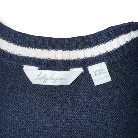 LADY HAGEN Women’s Golf Sweater Vest - XXL Navy / White - Picture 7 of 14
